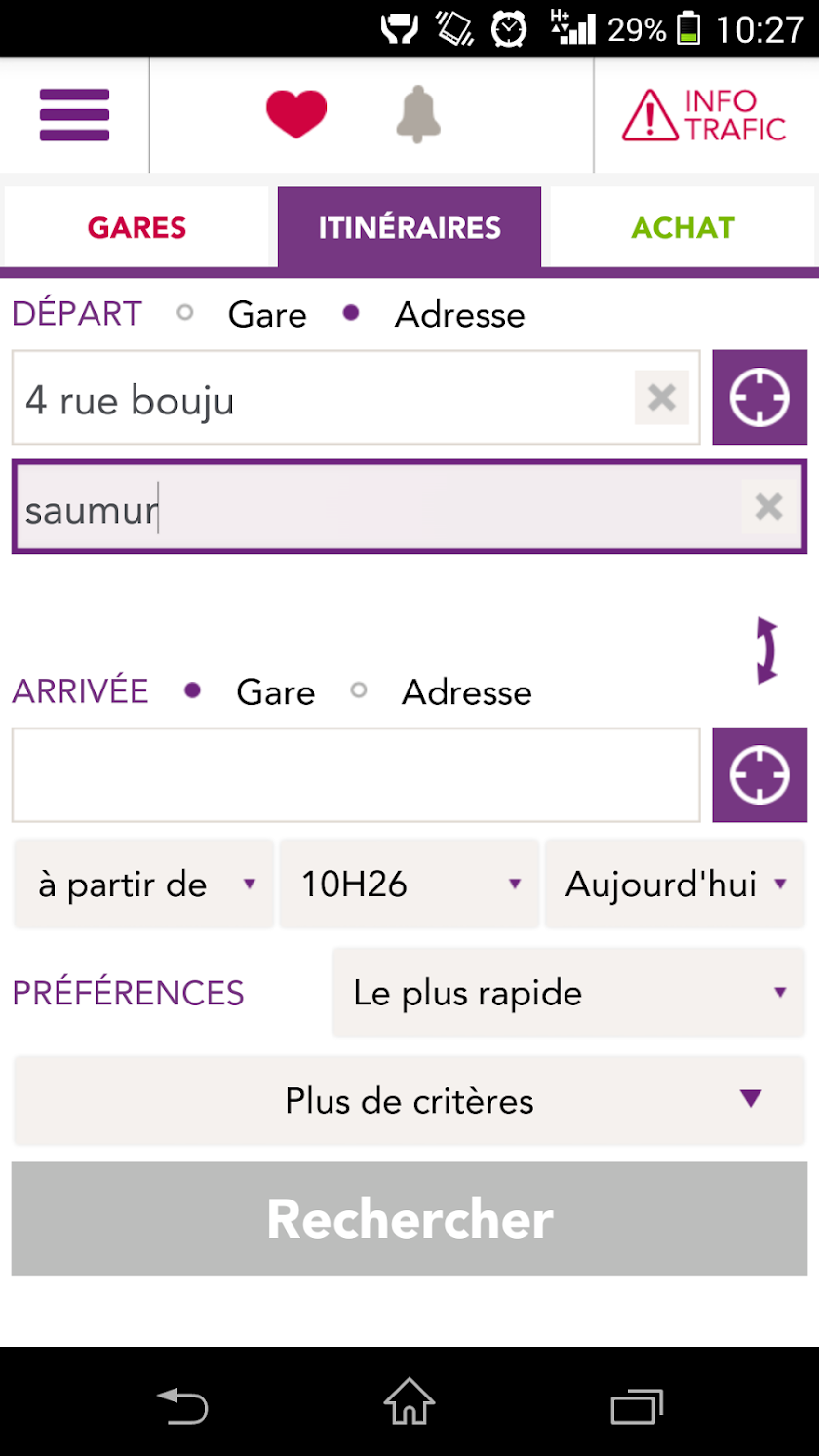 SNCF TER Mobile Screen 3