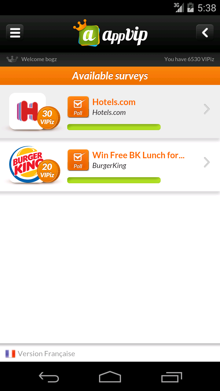 AppVIP.com Screen 2