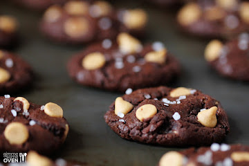Salted Dark Chocolate Peanut Butter Cookies