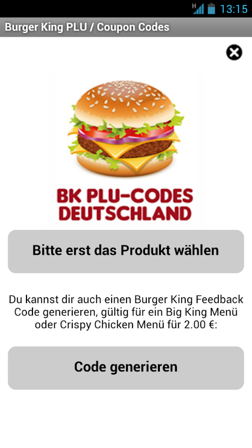 Burger King Coupons Gutscheine - screenshot