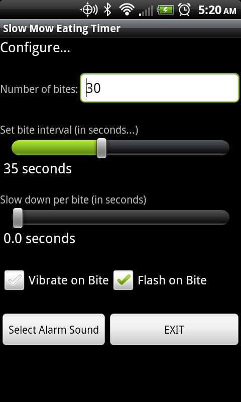 SlowMow Eating Timer Screen 2