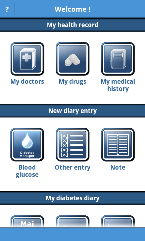 Android application Diabetes Manager (mmol/l) screenshort