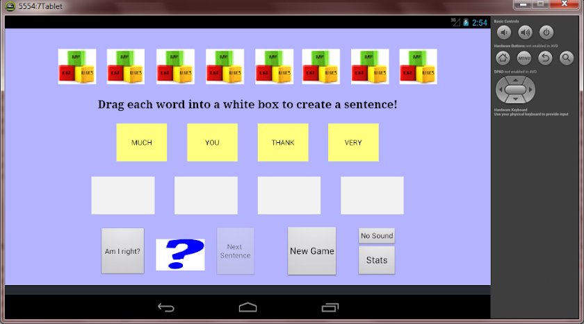 Sentence Builder Screen 2