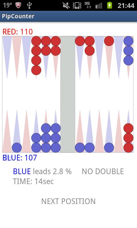 Pip Counter for Backgammon Screen 2