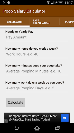 Poop Salary Calculator