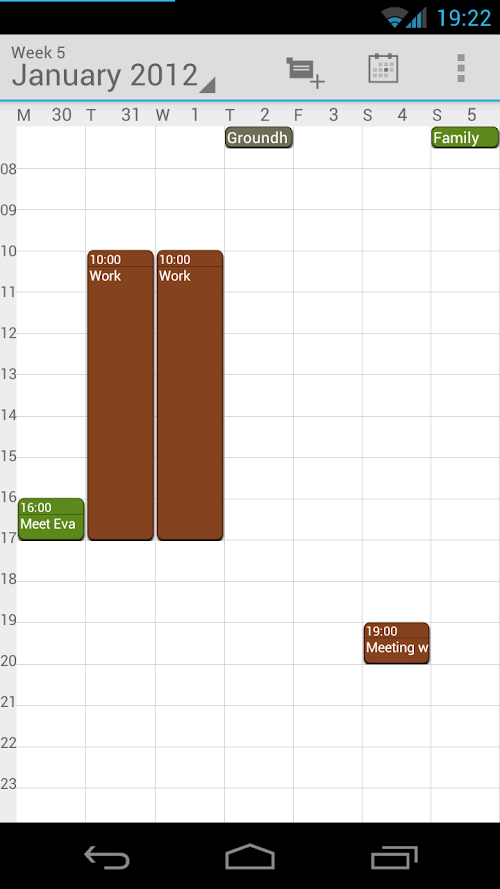 Android application Calendar Droid screenshort