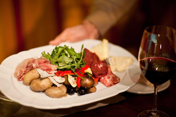 An appetizer plate at Gionanni's Table aboard Grandeur of the Seas.  