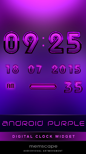 Digital Clock Android Purple