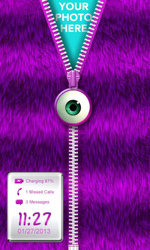 【免費個人化App】★Purple Striped Zipper Locker★-APP點子