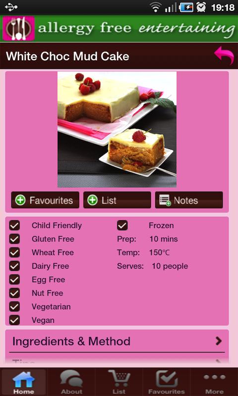 Android application Allergy Free Entertaining screenshort