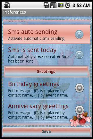 Events Reminder (Country) Screen 3