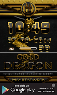 Zlatý drak Clock Widget - náhled