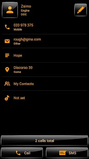 Dialer theme G Black Orange - náhled
