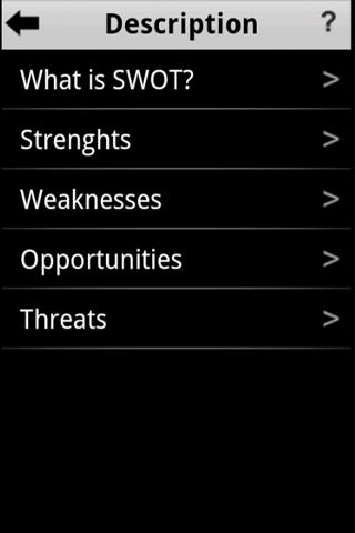 SWOT Analysis Screen 2