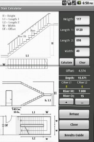 Android application Stair Calculator Go screenshort