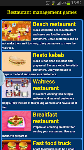 Restaurant management games