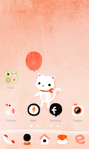 Balloon Cat go launcher theme