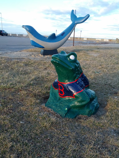 Boston Frog and Dolphin Sculptures