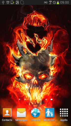 【免費個人化App】Skull In Fire Battery LWP-APP點子