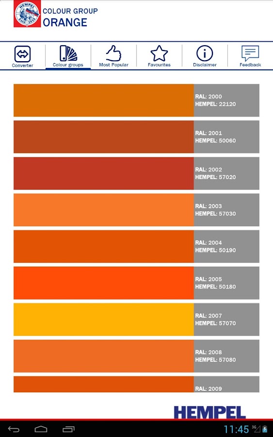 Hempel Colour Converter Android Apps on Google Play