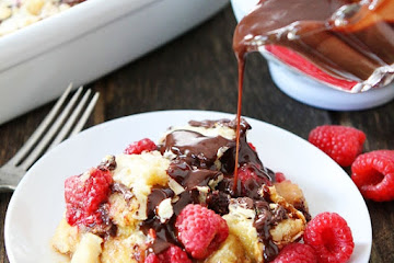 Raspberry Chocolate Bread Pudding