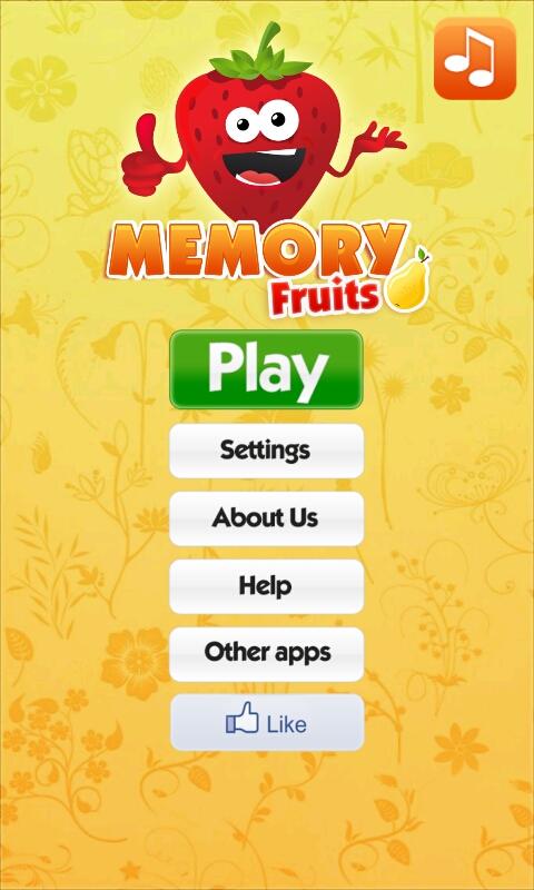 Android application Fruits Games - Exercise Memory screenshort