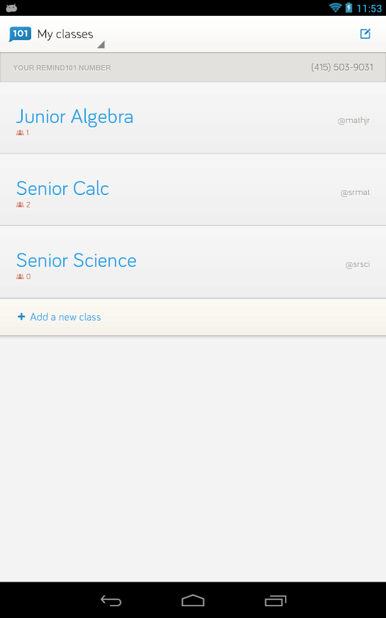 Remind101 free teacher sms app - screenshot