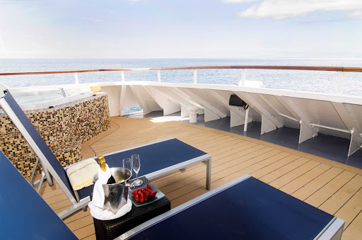 Picture yourself taking in the scenery with a bottle of champange on your private deck aboard Celebrity Xpedition.