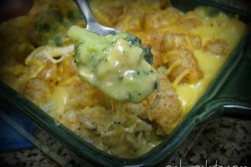 Broccoli, Cheddar, Chicken, and Tater Tot Casserole