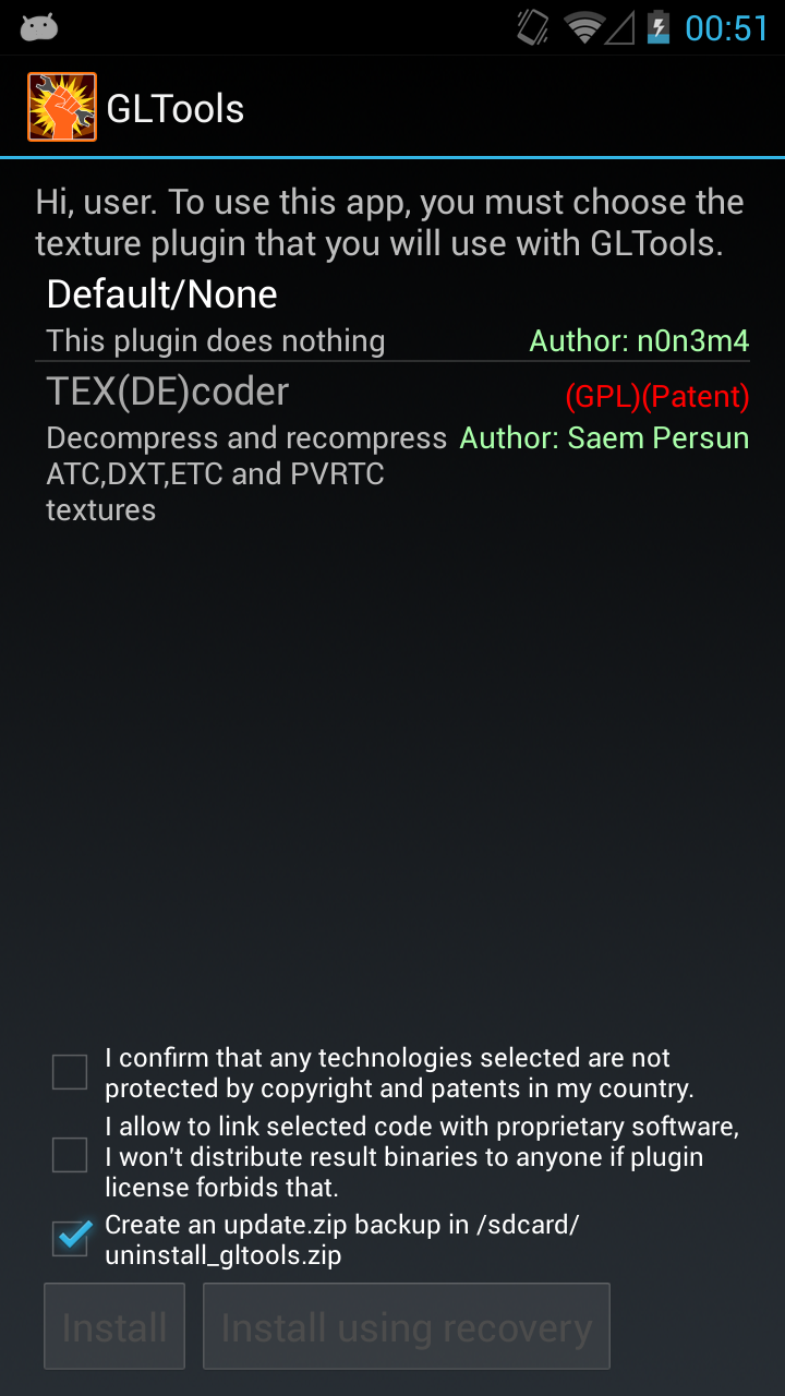 GLTools [root] (gfx optimizer) Screen 1