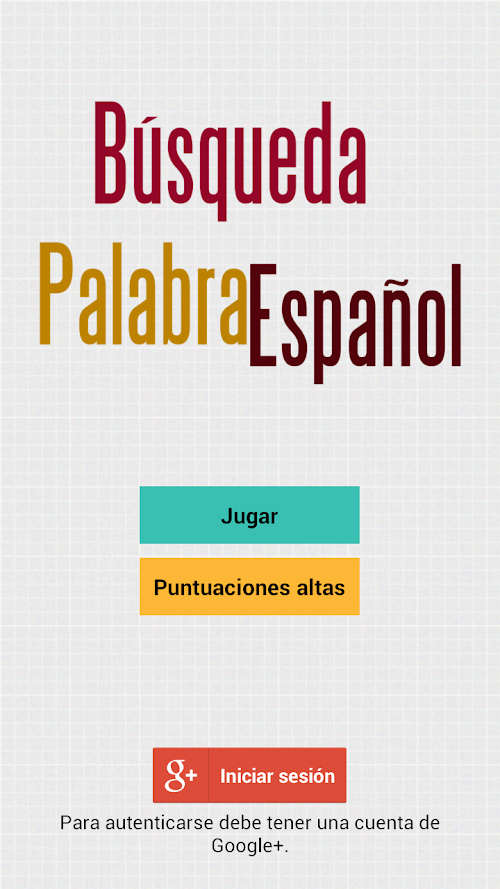 Android application Búsqueda de Palabras screenshort