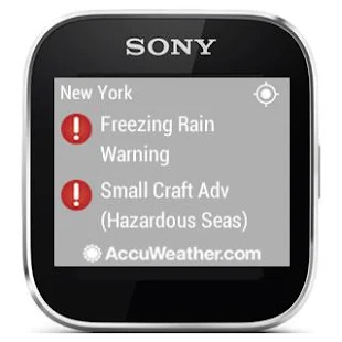 AccuWeather - Sony SmartWatch - screenshot thumbnail