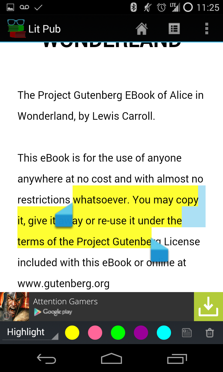 Lit Pub (epub reader) Screen 3