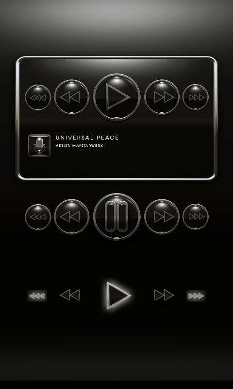 Poweramp Widget Black Silver Screen 2