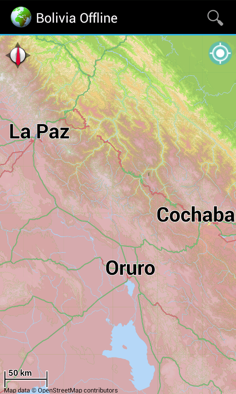 Android application Offline Map Bolivia screenshort