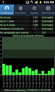 Captura de pantalla de la aplicacion Android Aurora Alert