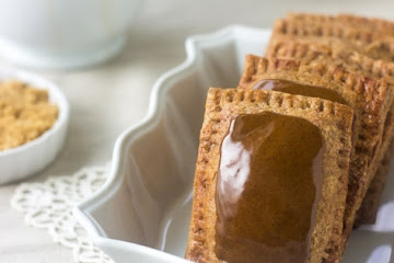 Homemade Pop Tarts with Cream Cheese Filling and Molasses Glaze