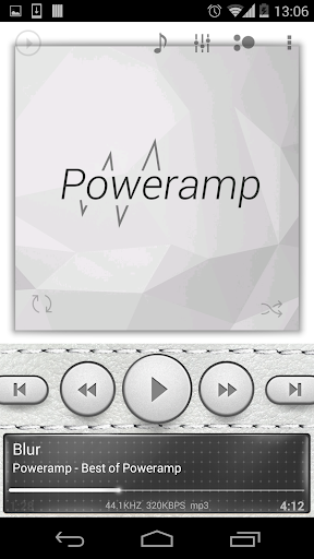 Poweramp skin White Leather