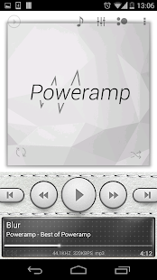 download Poweramp skin White Leather free