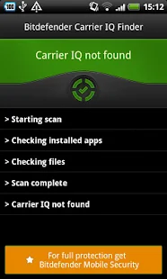 Bitdefender Carrier IQ Finder - screenshot thumbnail