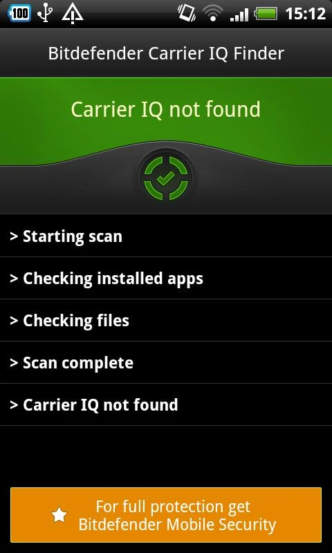 Bitdefender Carrier IQ Finder - screenshot