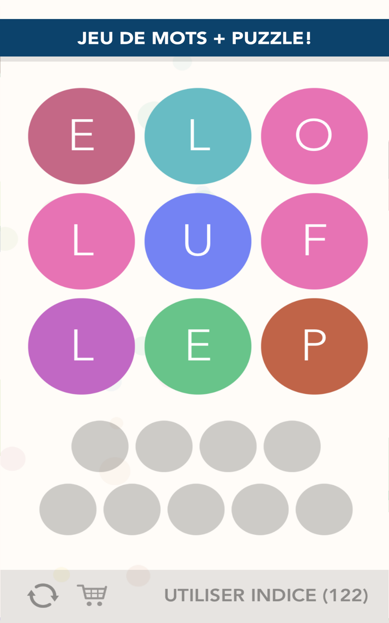 Android application WordBubbles screenshort