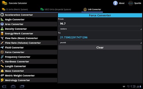Concrete Calculator Tablet Screenshots 7