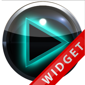 Poweramp Widget Lightblue Glow.apk 2.08-build-208