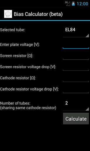 Tube Bias Calculator beta