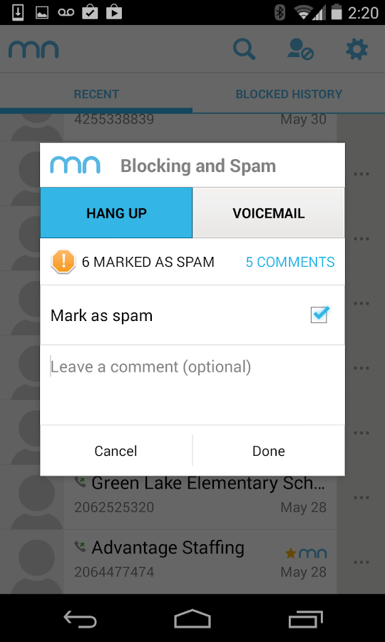 Mr. Number-Block calls & spam - screenshot