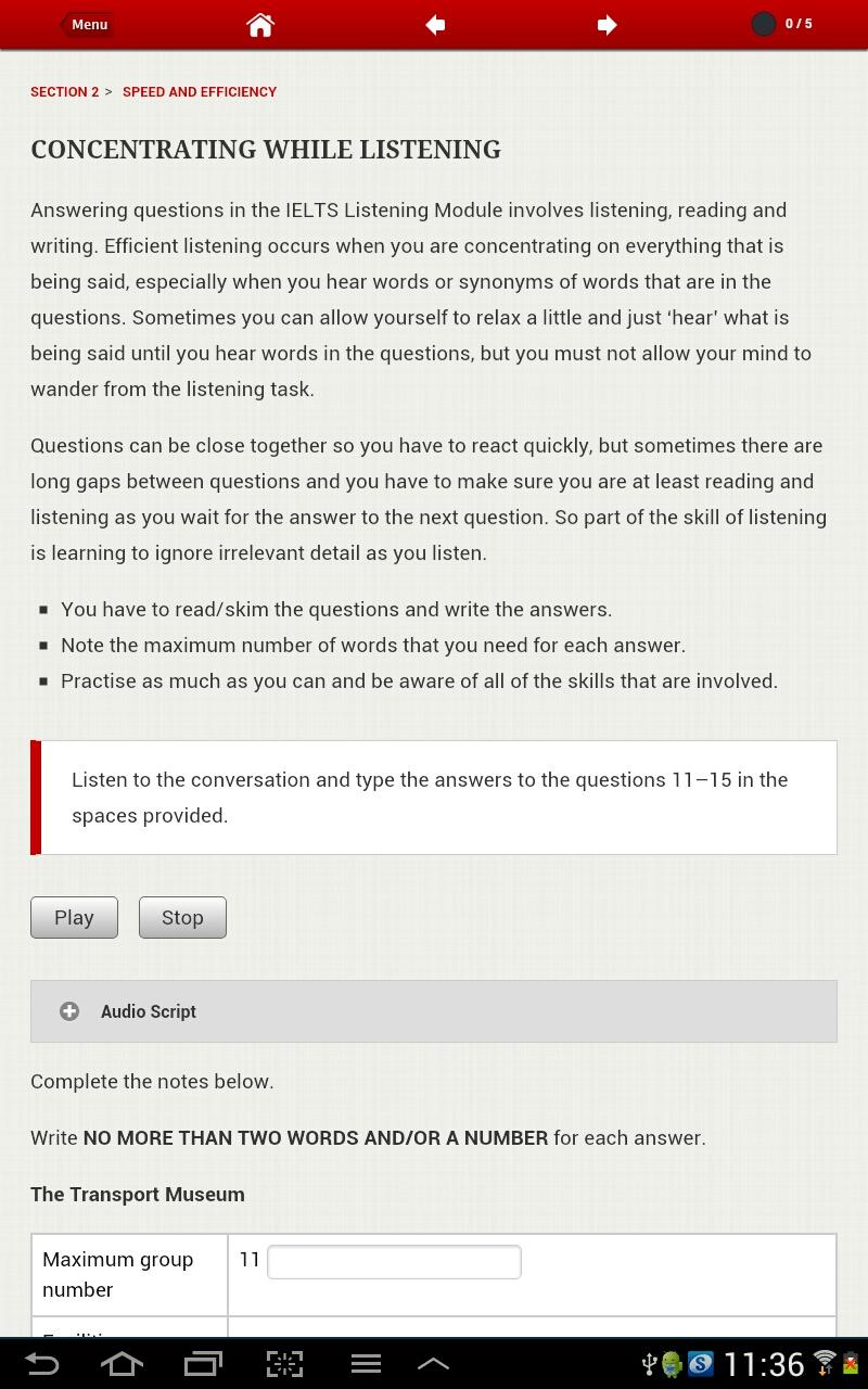 IELTS Skills - Listening Screen 3