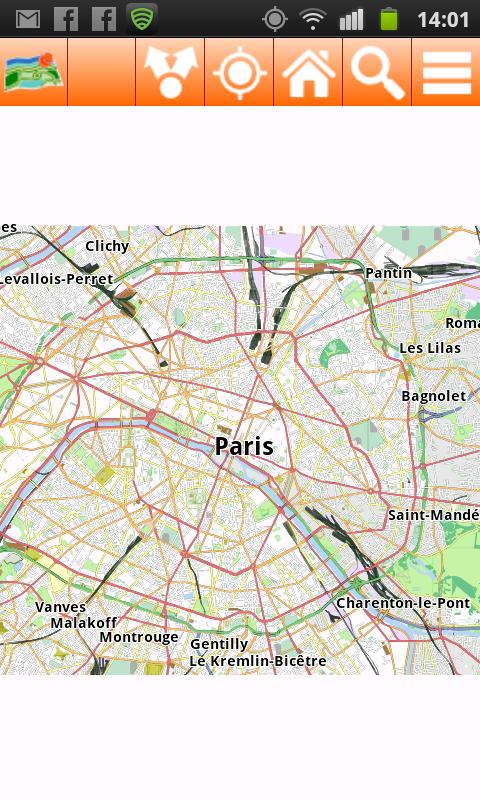Android application Paris Offline mappa Map screenshort