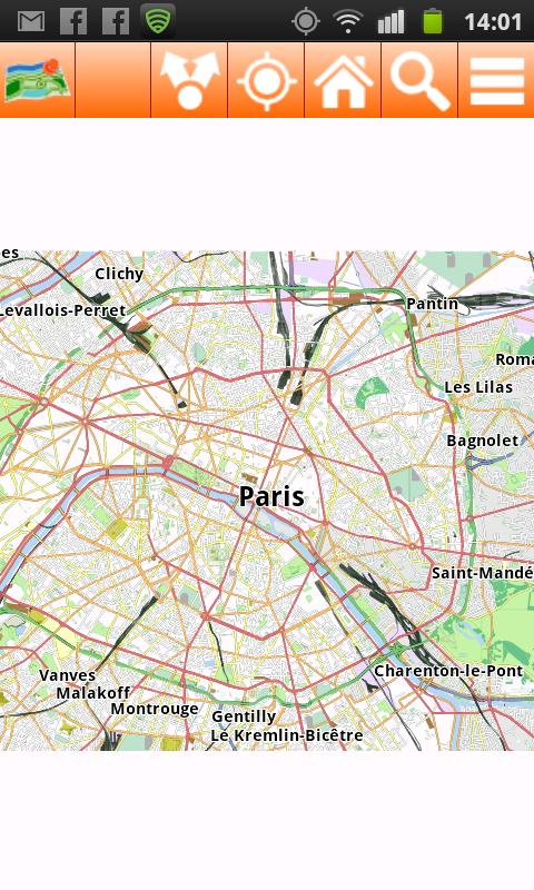 Paris Offline mappa Map Screen 1