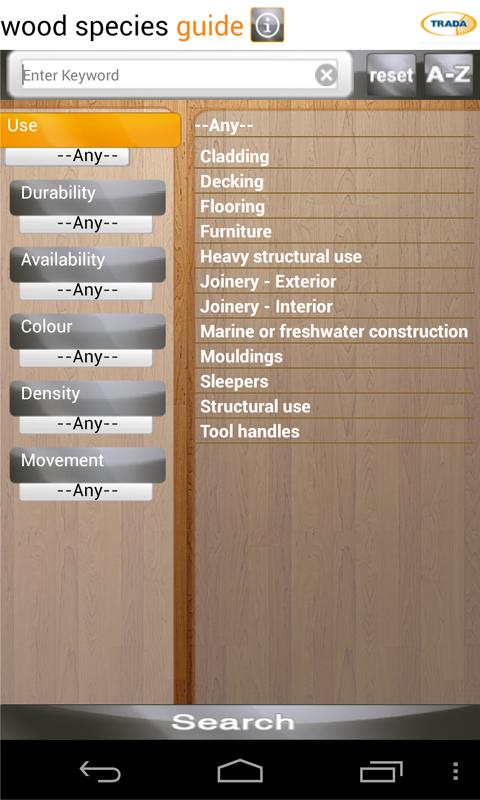 trada wood species guide - android apps on google play